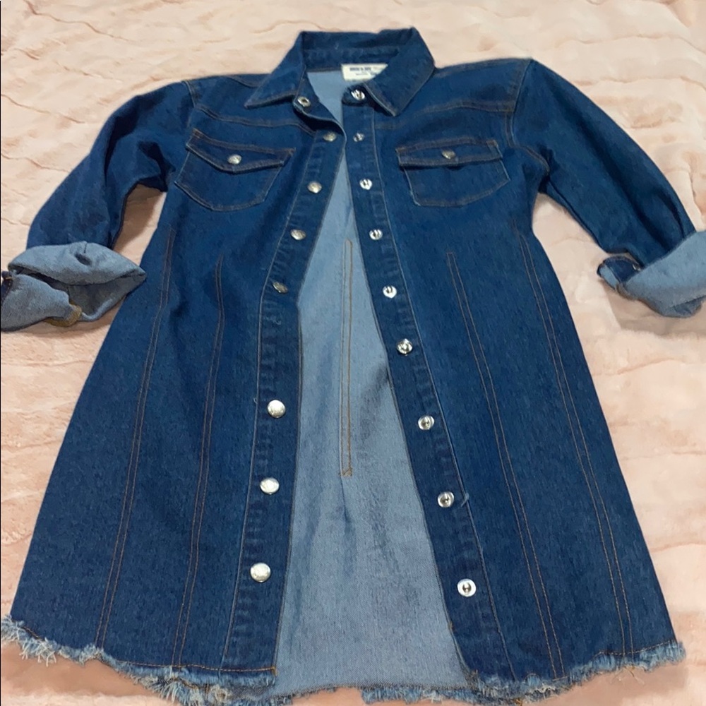 Denim Longline Shirt Dress